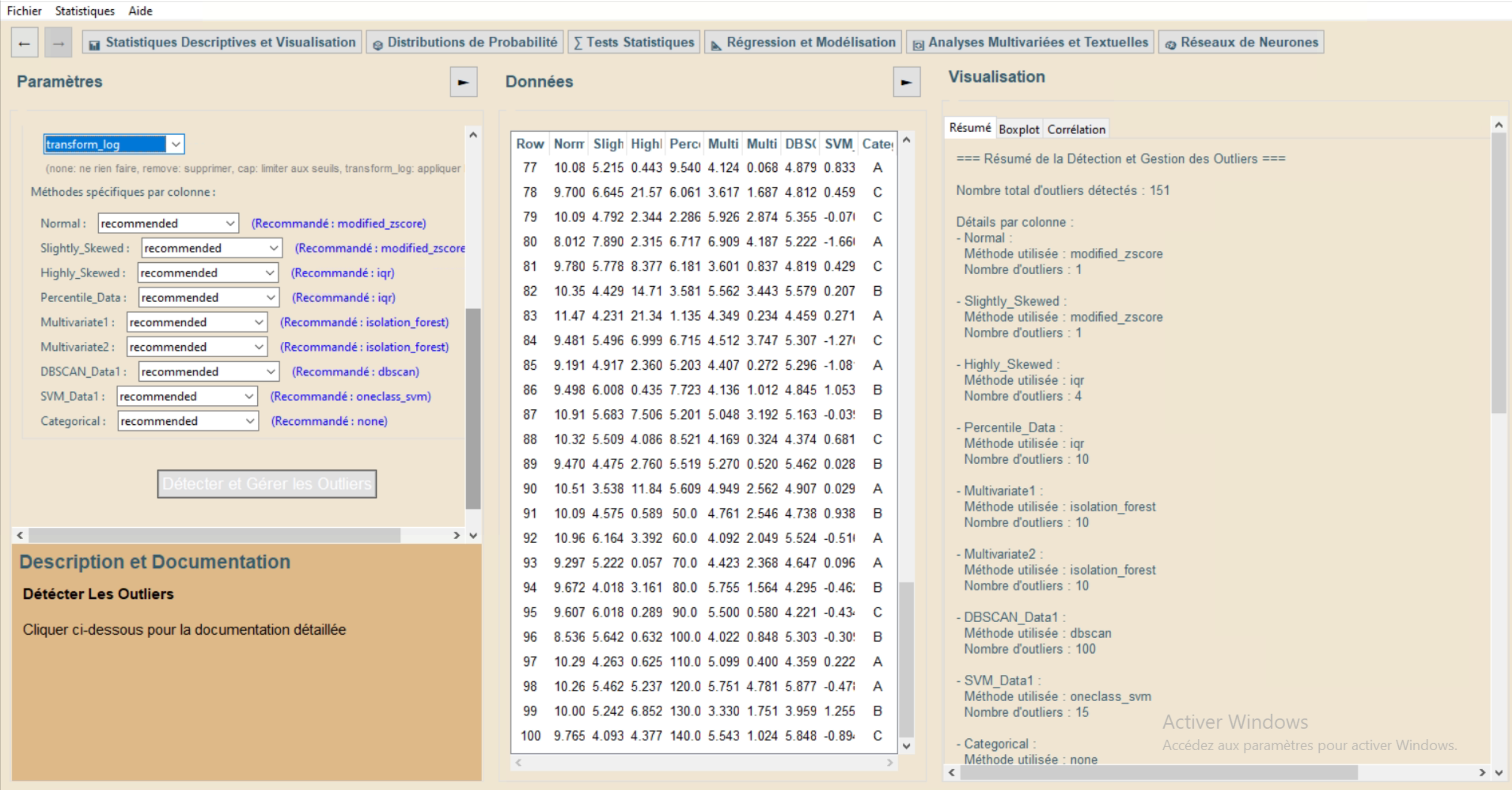 Outlier Detection Screenshot